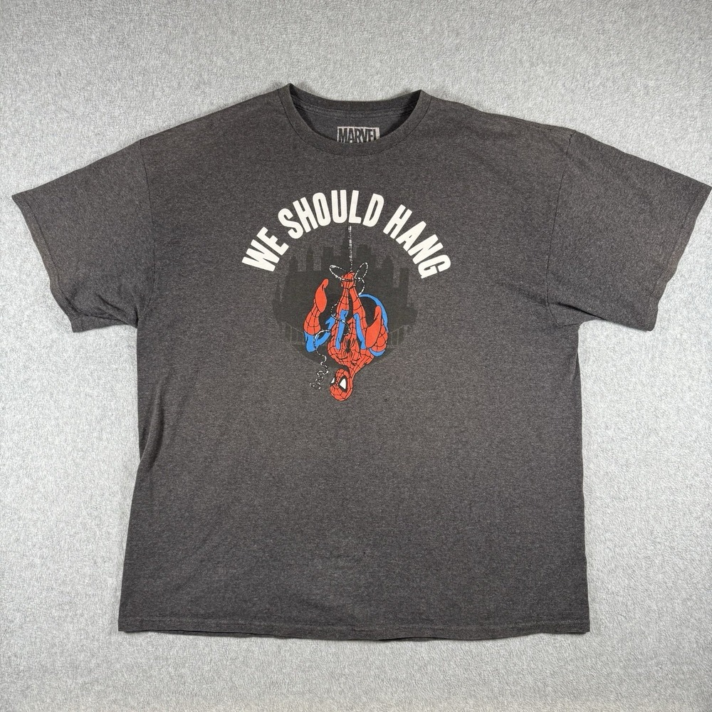 Marvel Spider-Man We Should Hang Graphic T-Shirt Gray Men's XL
